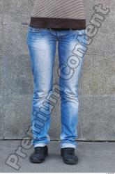 Leg Head Woman Casual Jeans Slim Average Street photo references